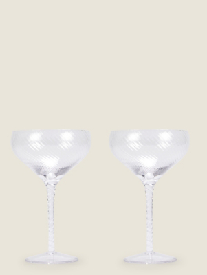 Swirl Champagne Coupe Set of 2 at ASDA