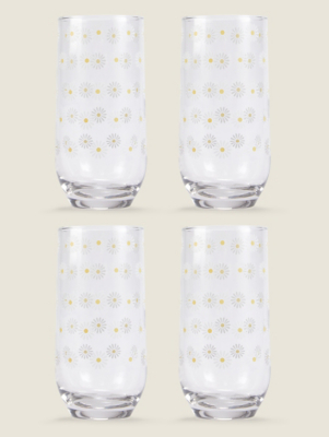 Daisy HiBall Glass Set of 4 at ASDA