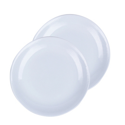 White Ribbed Side Plate Set of 2 at ASDA