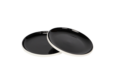 Black Two-Tone Side Plate Set of George at ASDA
