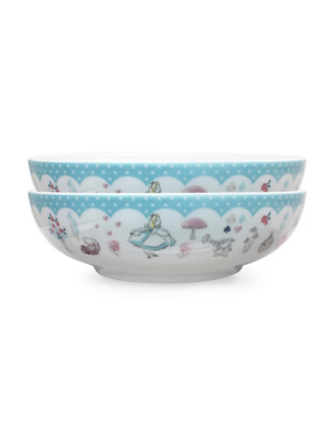 Disney Alice In Wonderland Scalloped Pasta Bowl Set of