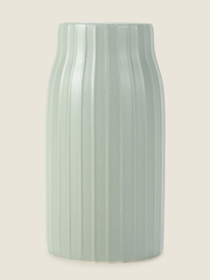 Green Ribbed Vase - Set of 2 | George at ASDA