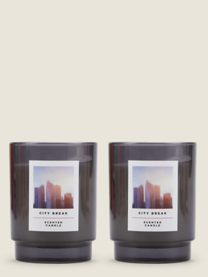 Grey City Break Small Candle Set of 2 at ASDA