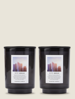 Grey City Break Large Candle Set of 2 at ASDA