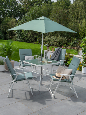 Miami Green 6 Piece Patio set with Green Cushion Pack x 2 at ASDA