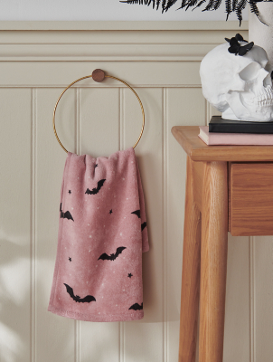 Stacey Solomon Black Bat Print Guest Towel Set of George at ASDA