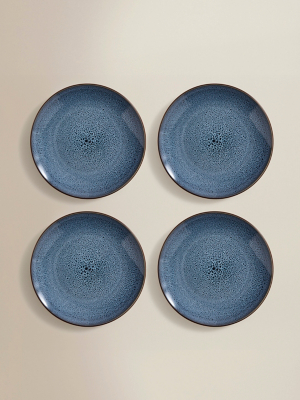 Blue Reactive Glaze Dinner Plate Set of George at ASDA