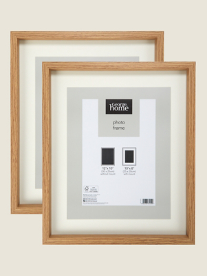 Light Wood Boxed Photo Frame 10x8 Inch 2 pack at ASDA