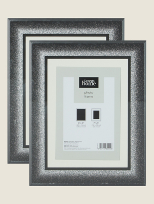 Silver Glitter Ombre Frame 7x5 Inch 2 Pack at ASDA