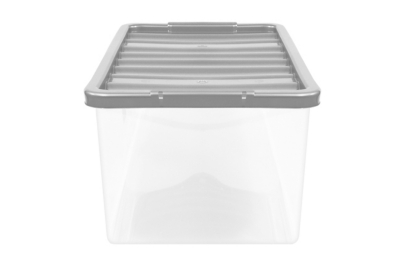 George Home Silver 27L Storage Boxes Lids Pack Of 2 George At ASDA   BUN575