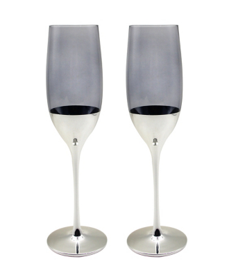 silver champagne flutes