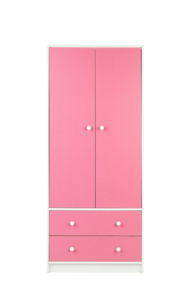 Colour Block 2 Door 2 Drawer Wardrobe Pink George
