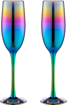 coloured glass champagne flutes