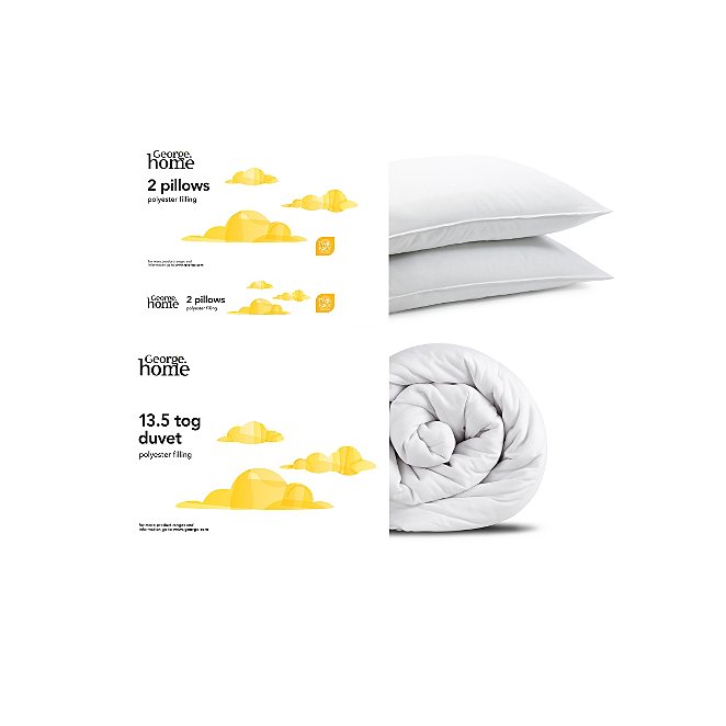 Basic Single Duvet Pillow Pair 13 5 Tog Duvets Pillows