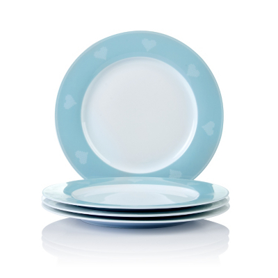 George Home Cross Stitch Heart Dinner Plates - Set of 4 sc 1 st Asda : duck egg blue dinner plates - pezcame.com