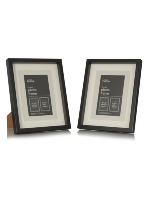 Black Boxed Frame 8 x 6 Inch (2 Pack) Photo Frames at ASDA