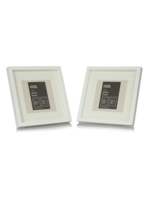 White Boxed Photo Frame6 x 6 Inch (2 Pack) Photo Frames at ASDA