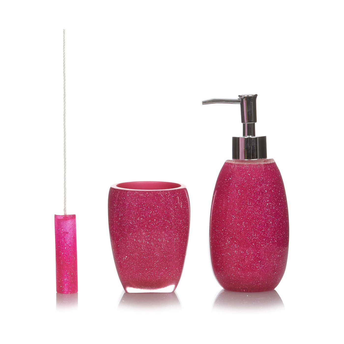 George Home Pink Glitter Bath Accessories Range