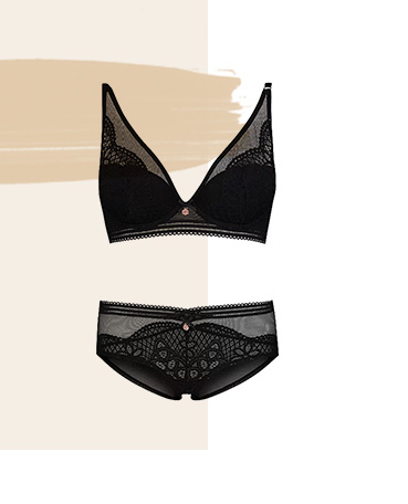 Shop black lace bra and knickers set