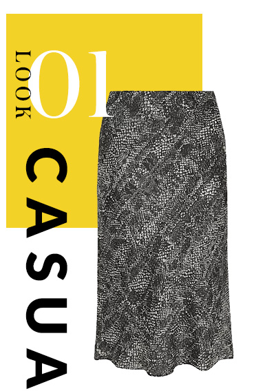 This snakeskin print midi skirt is a day-to-night saviour that's sure to turn heads