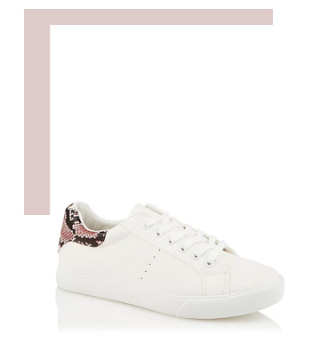 Shop white snakeskin trainers 