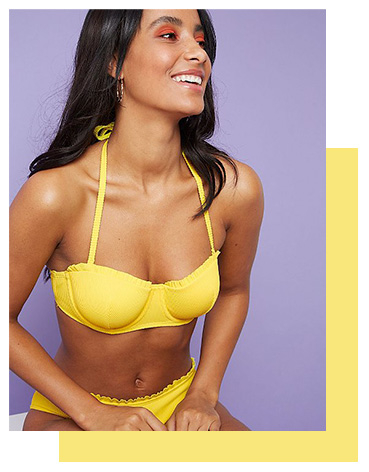 Stand out in a bright yellow bikini