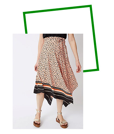 Add an injection of colour and wild style with this fabulously fun animal print skirt