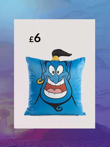 Aladdin's friend can become theirs thanks to this Genie cushion, designed with his beaming face on the front