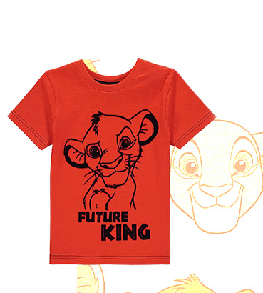 Printed with a young Simba, this orange Disney T-shirt is a great choice for weekend dressing