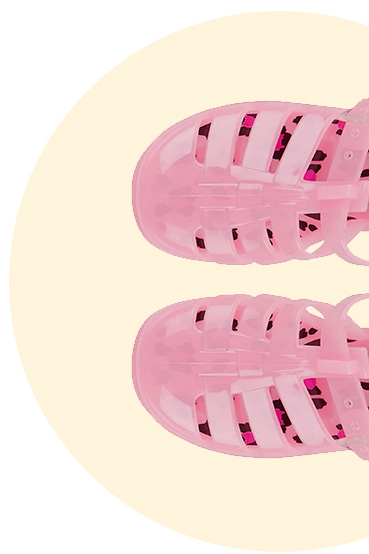 These bubblegum pink jelly sandals will add a splash of colour to their feet