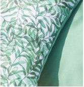 Close up of a leaf print cushions