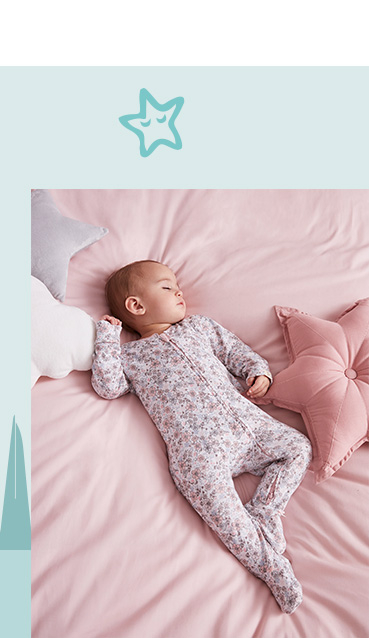Designed by Billie, these pure-cotton zipped sleepsuits have a gentle colour scheme with delicate rabbit prints and florals