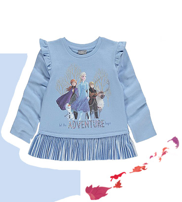 Product image of blue Disney Frozen frilled hem sweatshirt