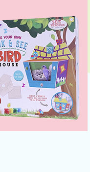 Including glue, wooden bases, mirror sheets for the window, this pack has everything they need to build their own birdhouse