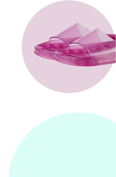 These hot pink jelly sliders are the perfect choice for the pool and beach 