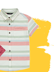 Designed with stripes, this linen look shirt is the perfect finishing piece