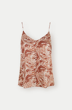 This brown marble pattern strap vest top is the perfect way to make a statement