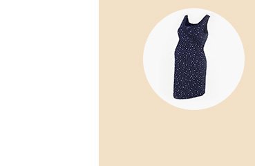 Maternity nursing navy star print chemise nightdress.