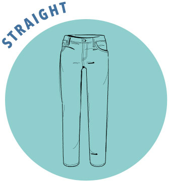 A sketch of a pair of straight jeans 