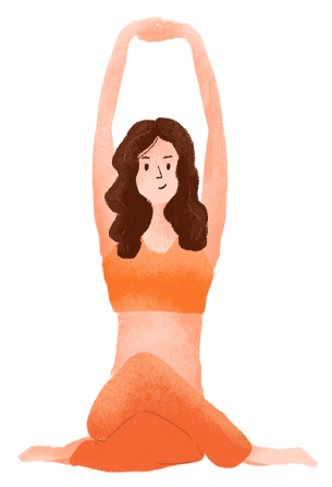 Illustration of woman performing yoga