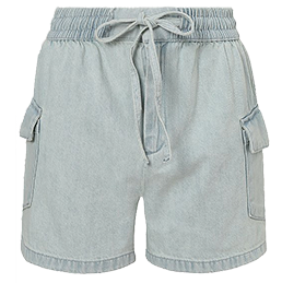 Lightwash denim utility shorts