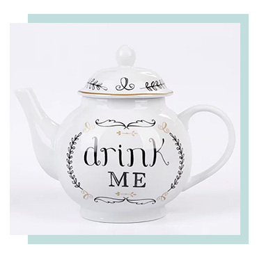 Serve up afternoon tea in our Alice in Wonderland-themed teapot 