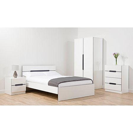 george home brooklyn bedroom furniture range - white and grey | view