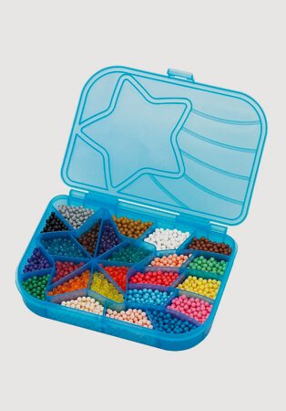 An open box of Aquabeads