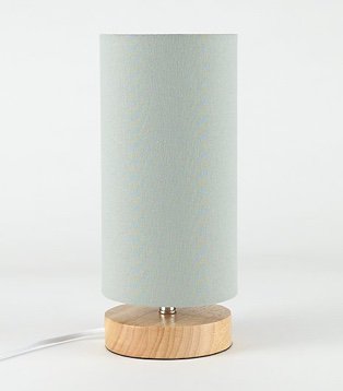 Green wooden cylinder lamp