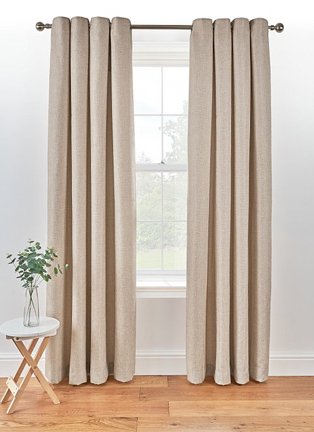 Natural textured weave lined curtains