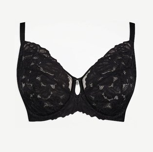 Entice Black Leaf Lace Non Padded Bra