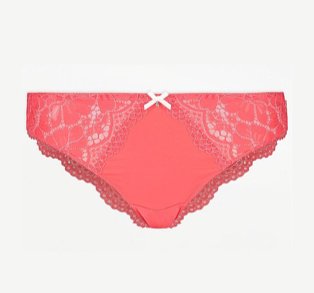 Red Lace Side Panel Brazilian Knickers