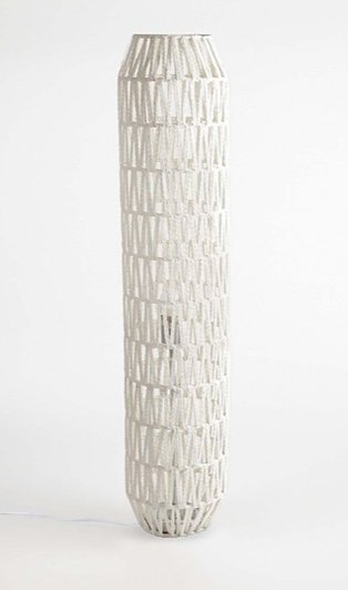 White Rattan Floor Lamp