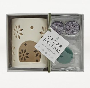 Festive Cedar Balsam Burner Gift Set.